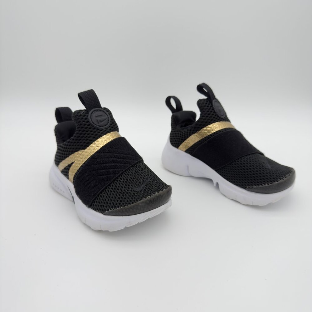 Nike Kids’ Presto Extreme Black & Gold Slip‑On Sneakers Size 7C (Pre-School)